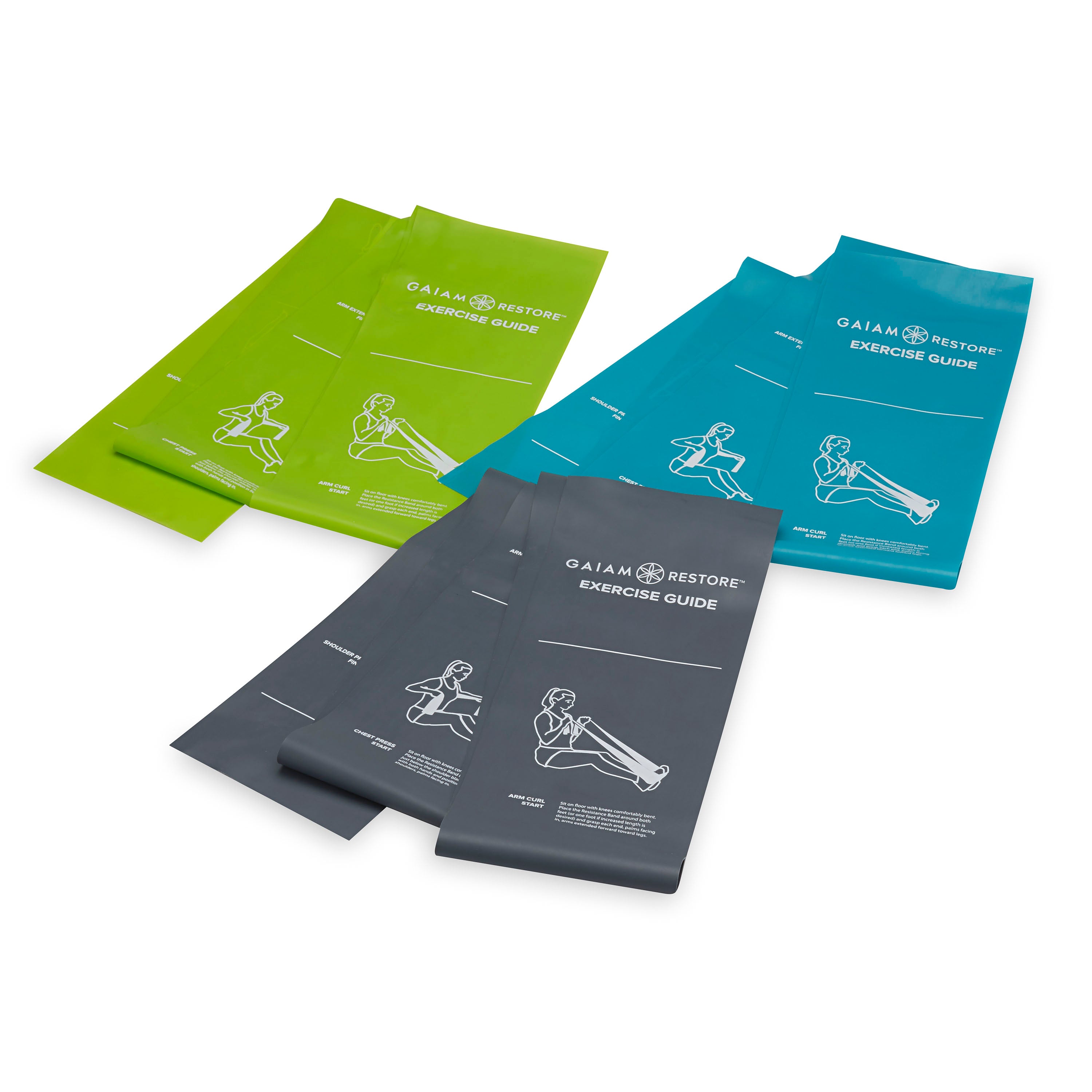 Gaiam Restore Self-Guided Strength & Flexibility Kit 3 bands